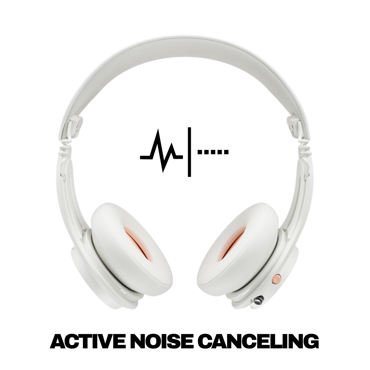 Skullcandy Icon ANC Wireless Noise Cancelling On-Ear Headphones - Bone/Orange