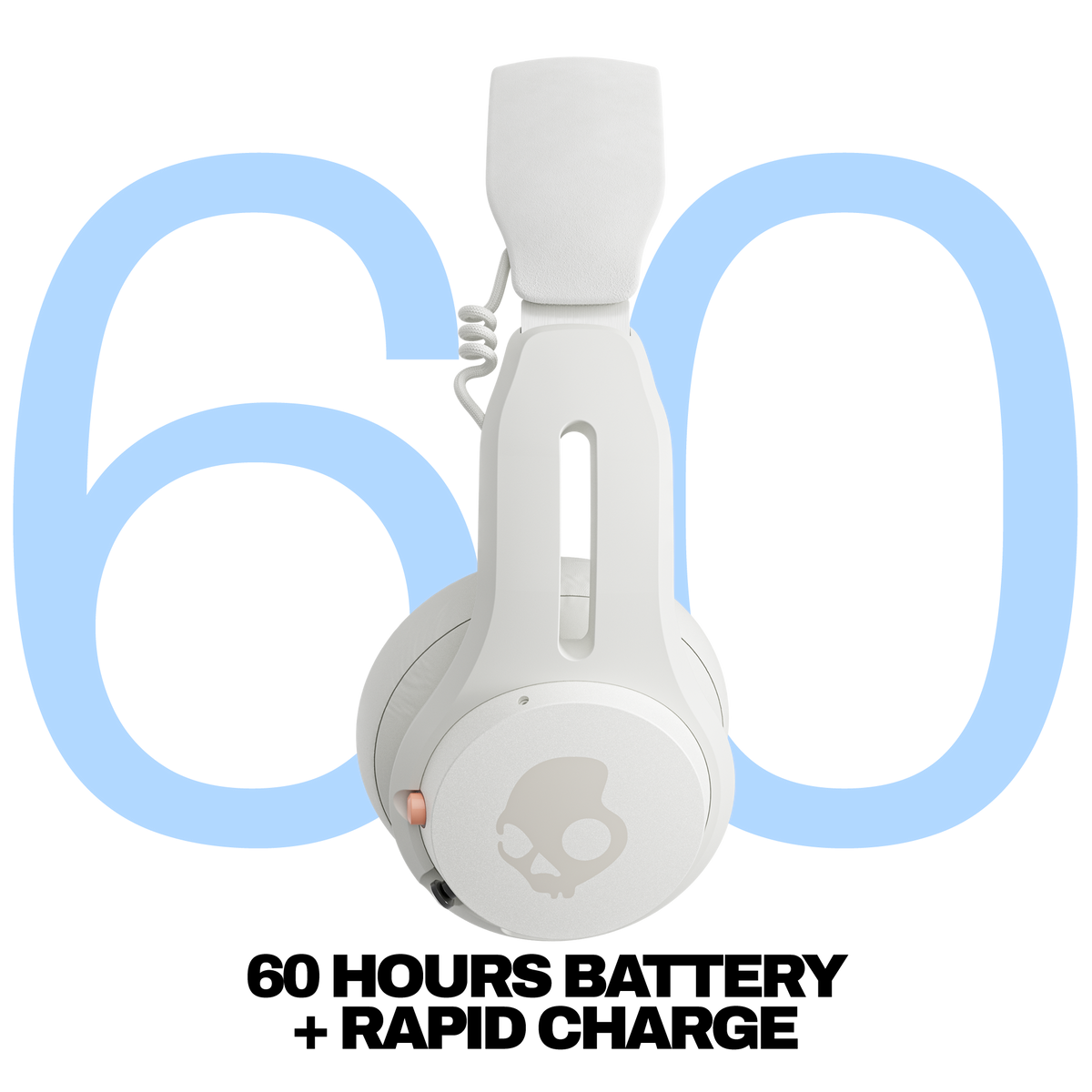 Skullcandy Icon ANC Wireless Noise Cancelling On-Ear Headphones - Bone/Orange