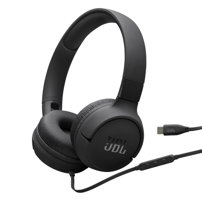 JBL Tune 520C Wired USB-C On-Ear Headphones - Black