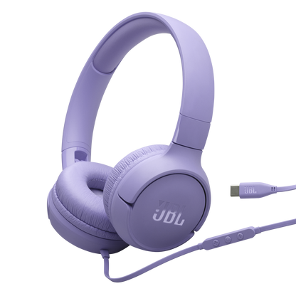 JBL Tune 520C Wired USB-C On-Ear Headphones - Purple