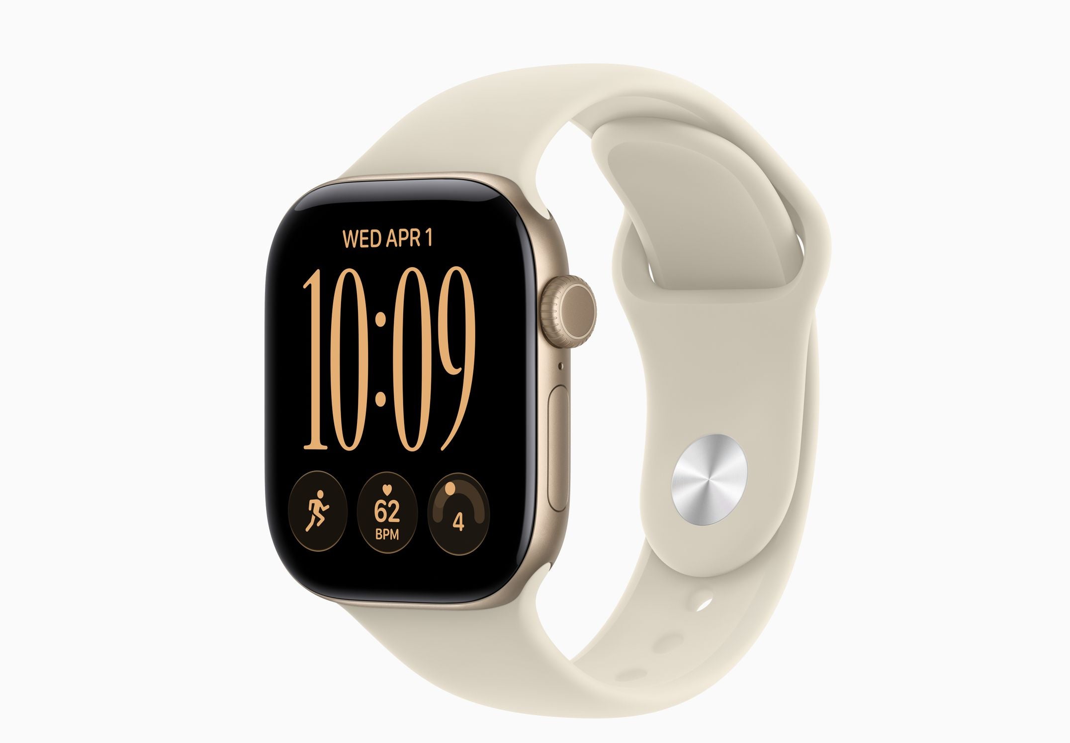 Apple Watch Series 12 GPS 42mm Light Gold Aluminum Case with Sand Sport Band M/L