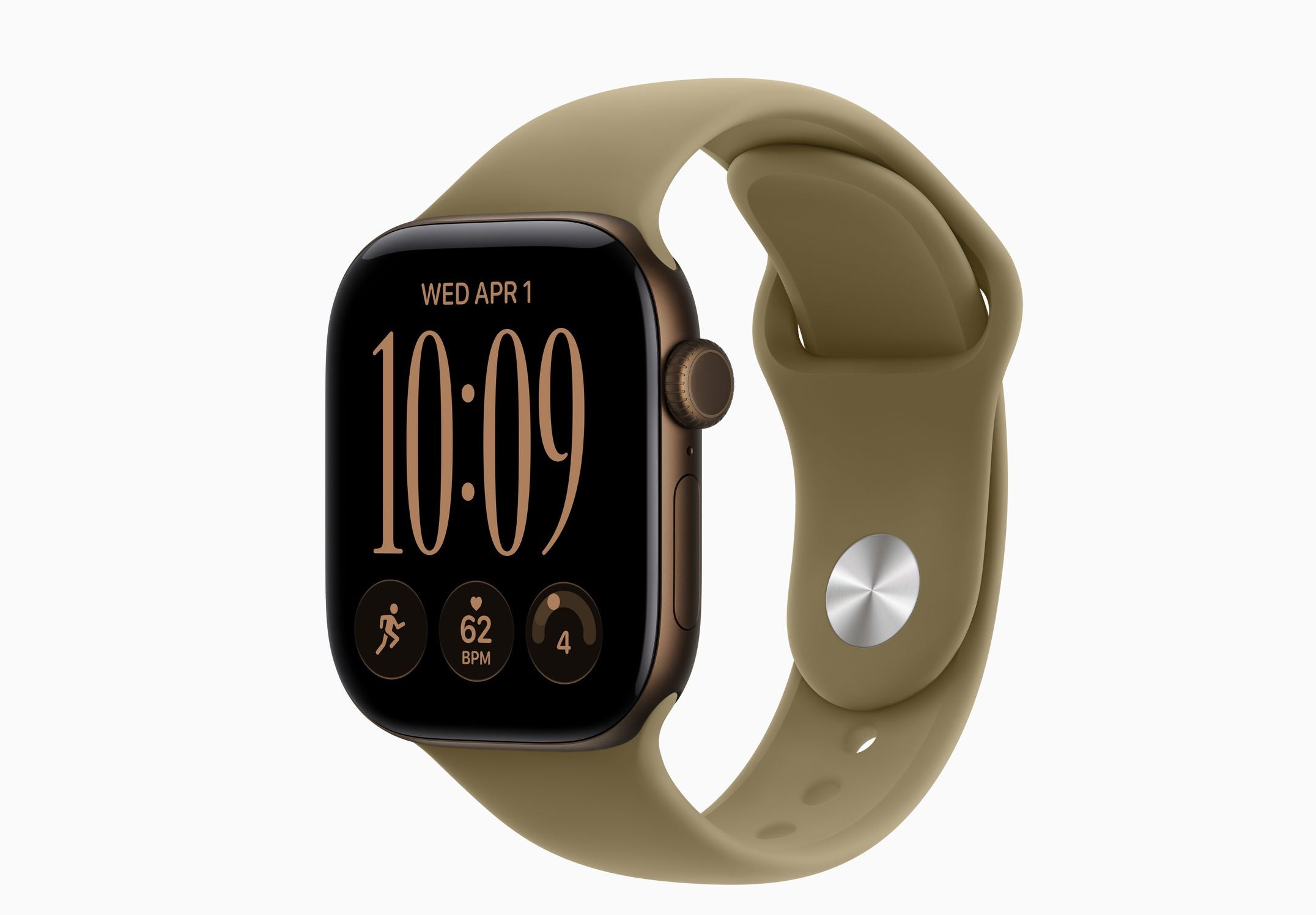 Apple Watch Series 12 GPS 42mm Dark Bronze Aluminum Case with Olive Sport Band S/M