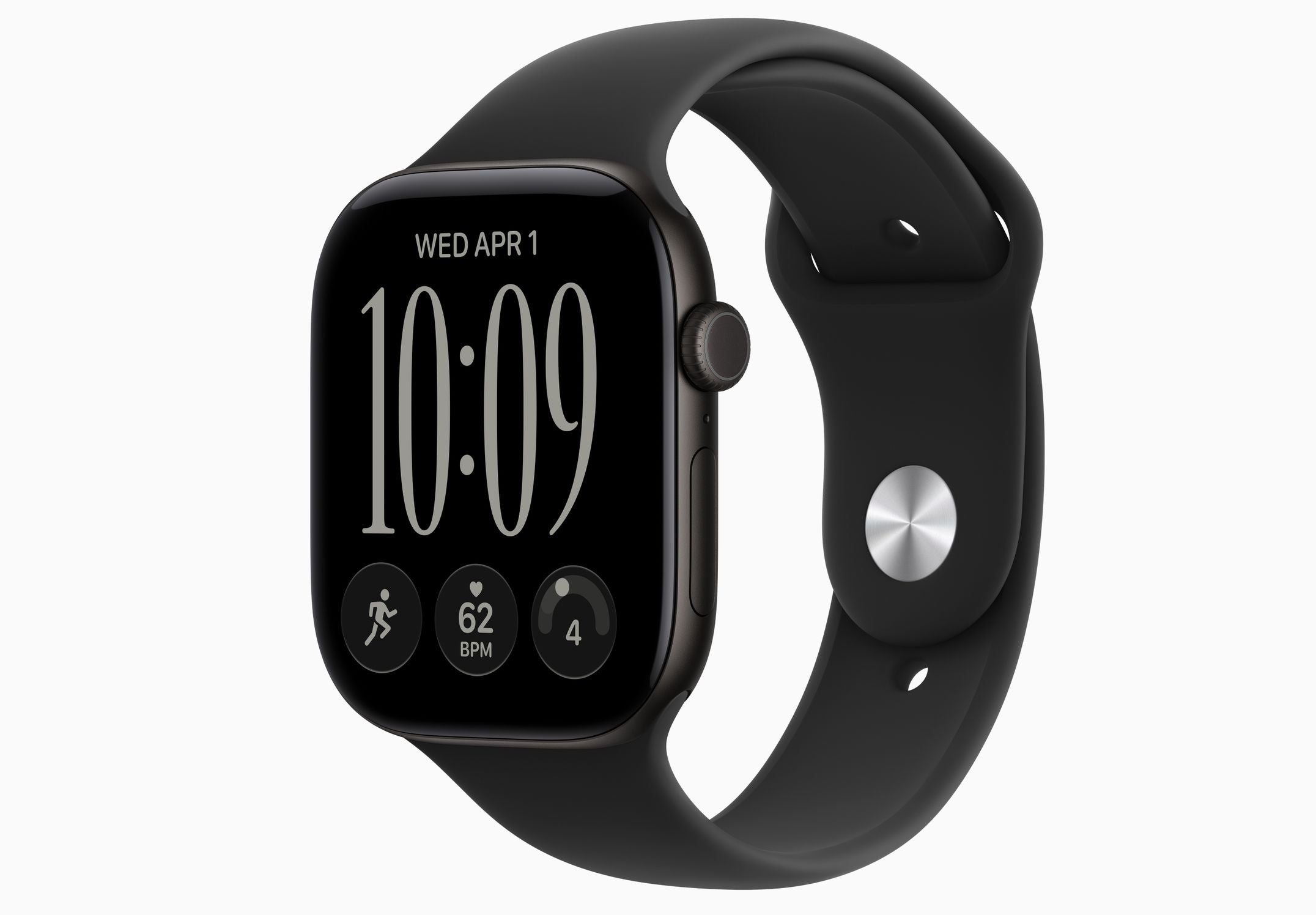 Apple Watch Series 12 GPS 46mm Black Aluminum Case with Black Sport Band M/L