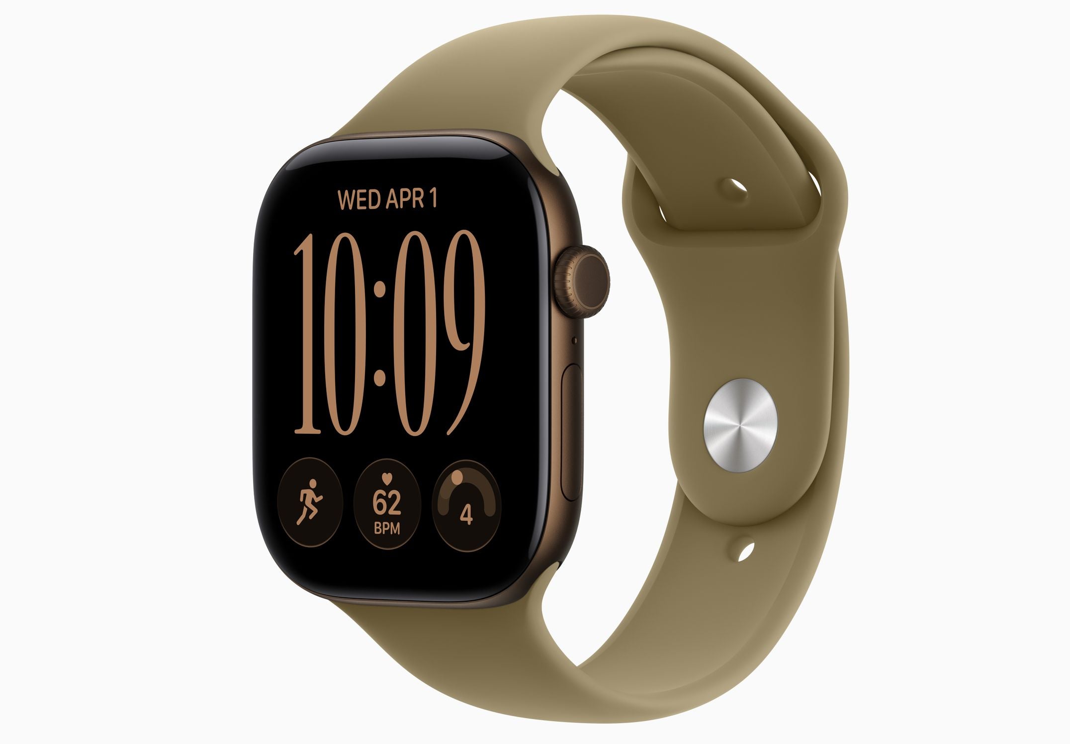 Apple Watch Series 12 GPS 46mm Dark Bronze Aluminum Case with Olive Sport Band M/L