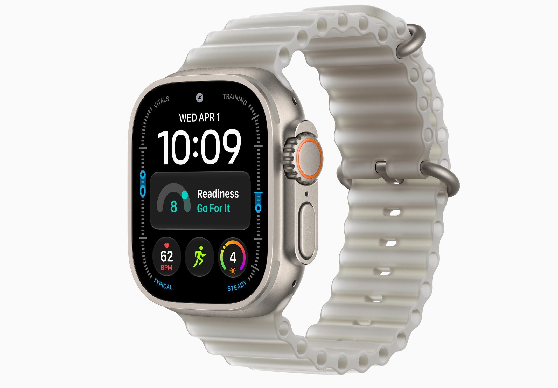 Apple Watch Ultra 4 GPS + Cellular 49mm Natural Titanium Case with Translucent Gray Ocean Band