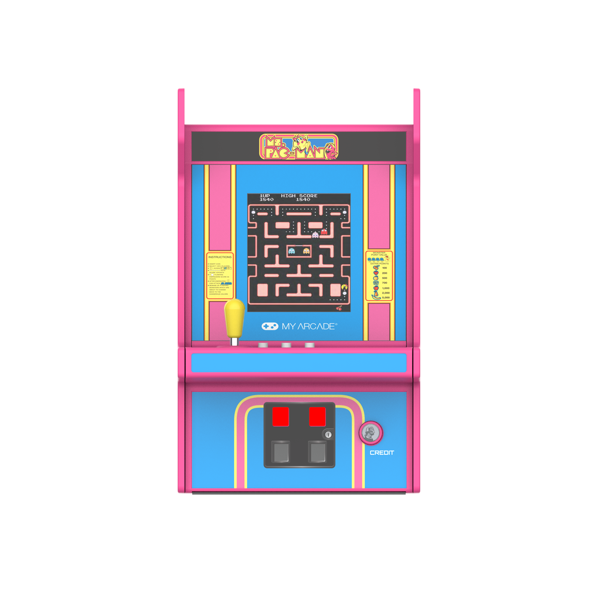 My Arcade Micro Player Pro 6.8" Ms. Pac-Man Portable Retro Arcade