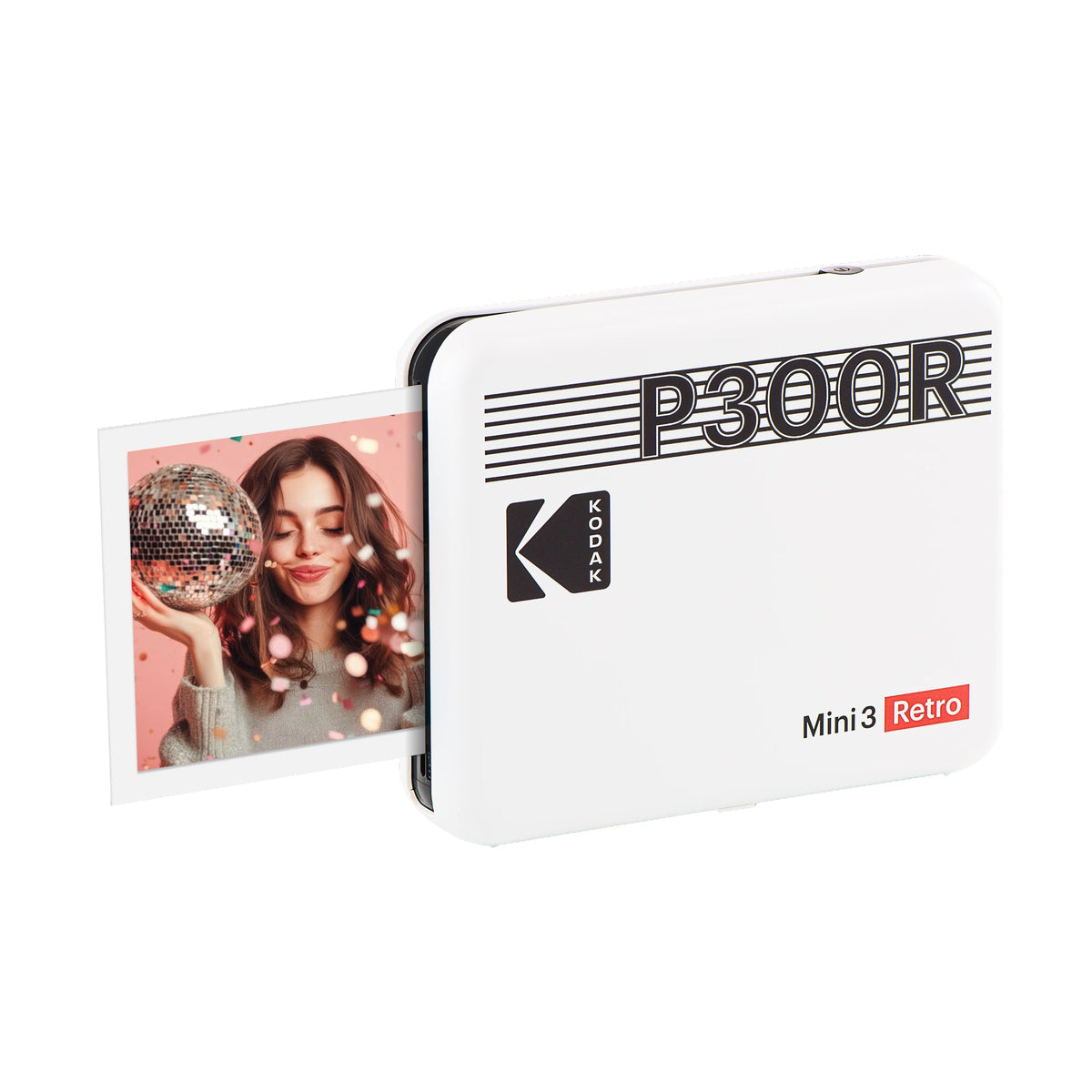 Kodak Mini 3 Retro Portable Square Photo Printer - White