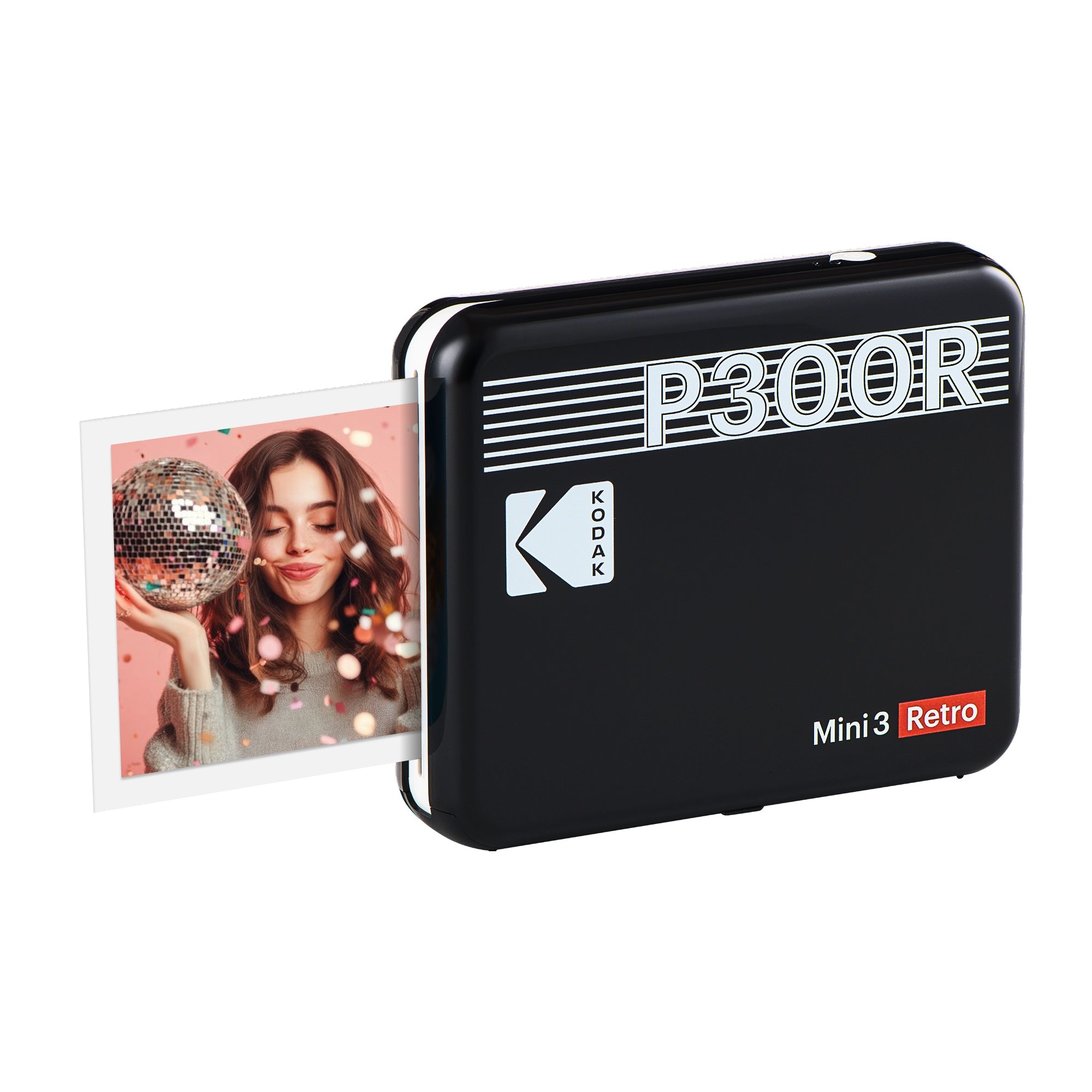 Kodak Mini 3 Retro Portable Square Photo Printer - Black