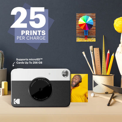 Kodak Printomatic Instant Print Camera, 2x3 Zink Prints - Black