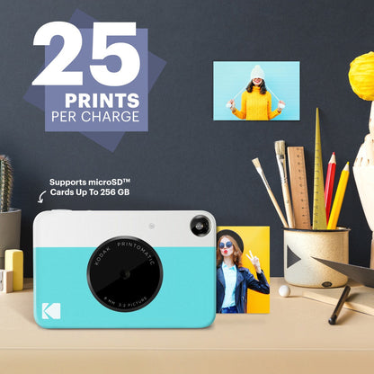 Kodak Printomatic Instant Print Camera, 2x3 Zink Prints - Blue