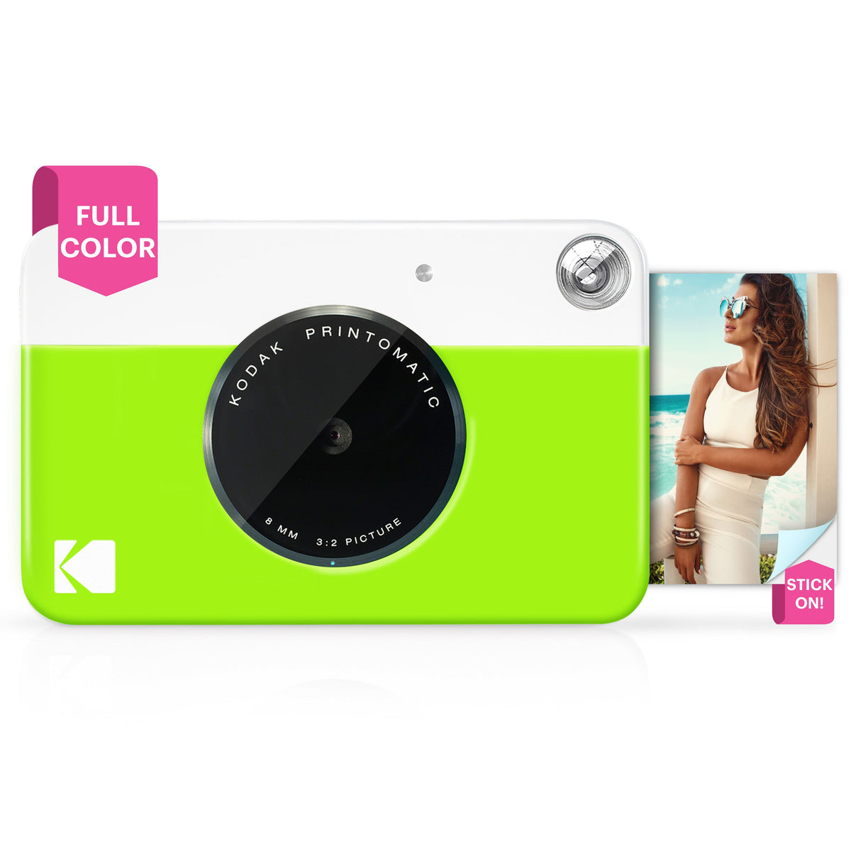Kodak Printomatic Instant Print Camera, 2x3 Zink Prints - Green