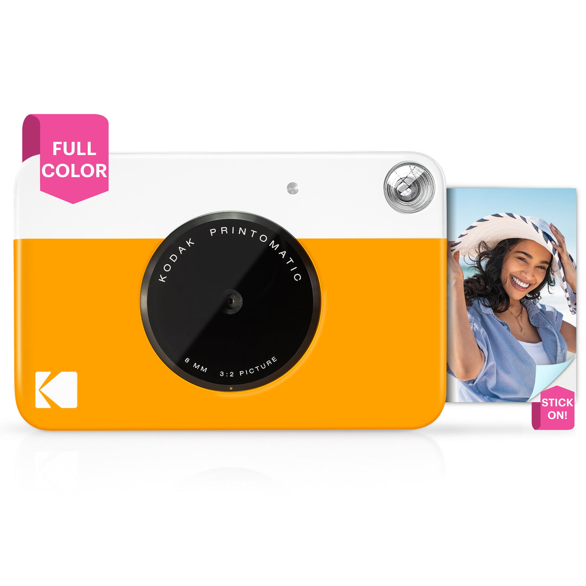 Kodak Printomatic Instant Print Camera, 2x3 Zink Prints - Yellow
