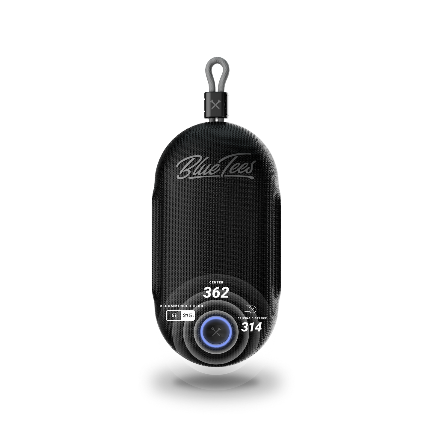 Blue Tees Golf Player Go - Compact GPS Speaker, Bluetooth Music & Audible GPS Distances, Auto Course Recognition, IPX7 Waterproof, 40,000+ Preloaded Courses, 16+ Hours Battery, Built-in Magnetic Strip