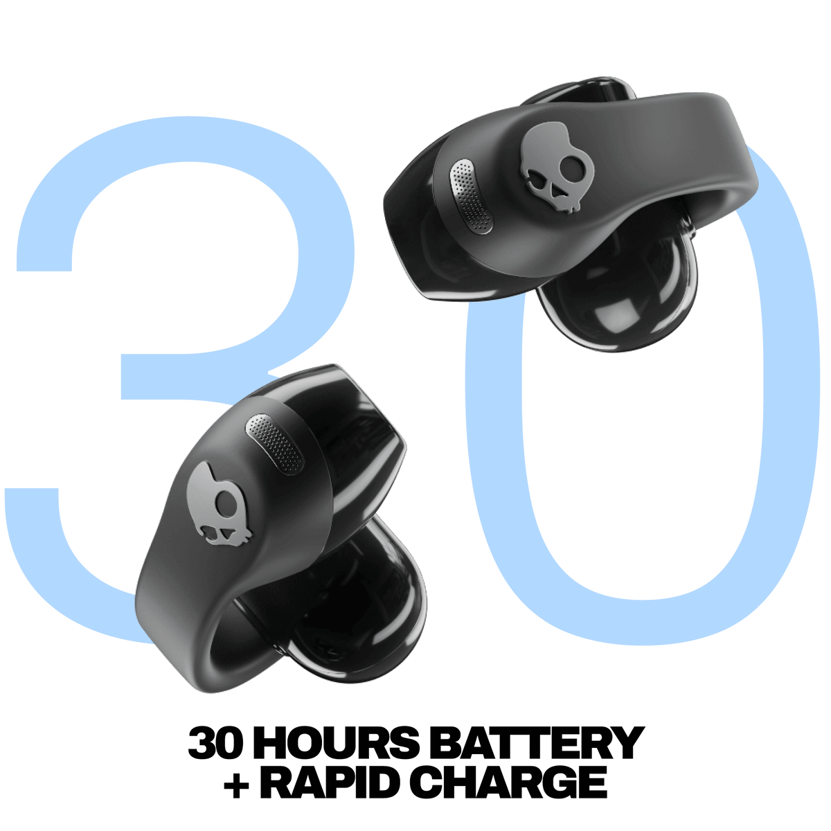Skullcandy Push 720 Open-Ear True Wireless Earbuds - Black/Silver