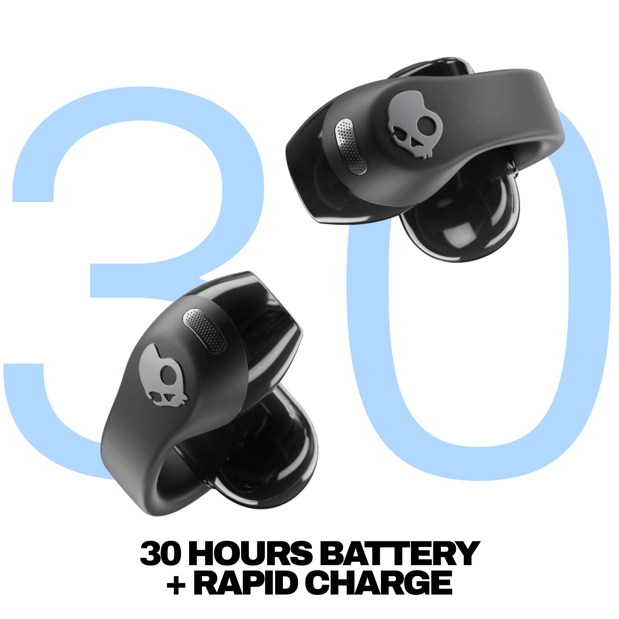 Skullcandy Push 720 Open-Ear True Wireless Earbuds - Black/Silver