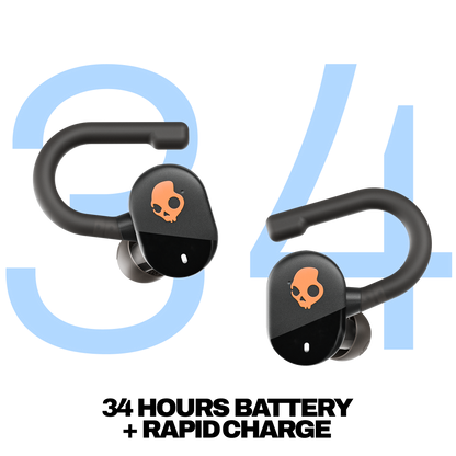 Skullcandy Push Play Active True Wireless Sport Earbuds - Black/Orange