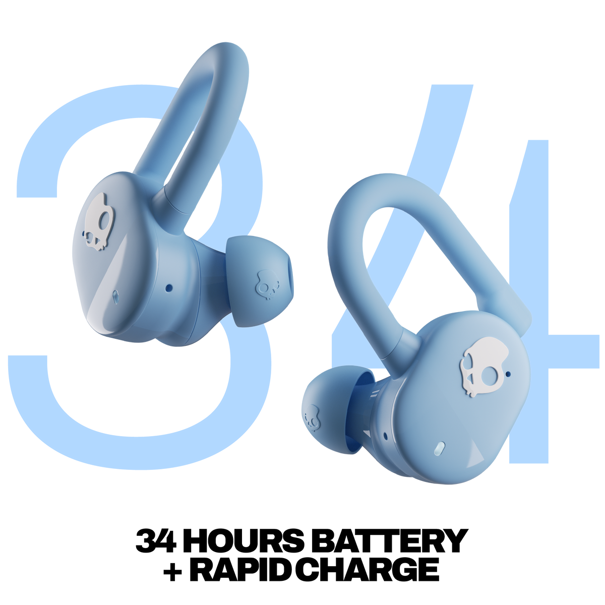 Skullcandy Push Play Active True Wireless Sport Earbuds - Preppy Blue