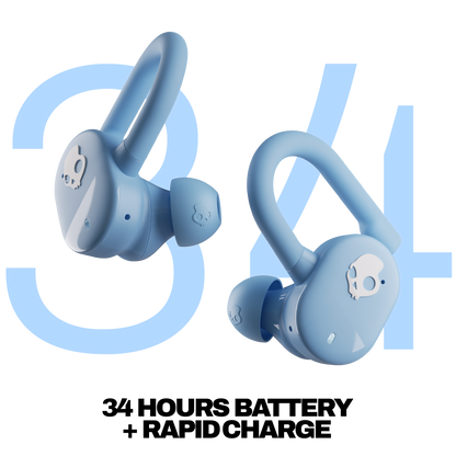 Skullcandy Push Play Active True Wireless Sport Earbuds - Preppy Blue