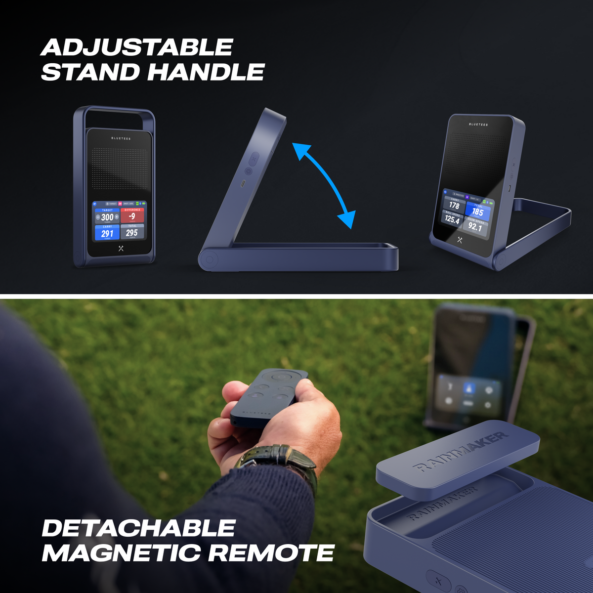 Blue Tees Golf Rainmaker Portable Golf Launch Monitor - Black