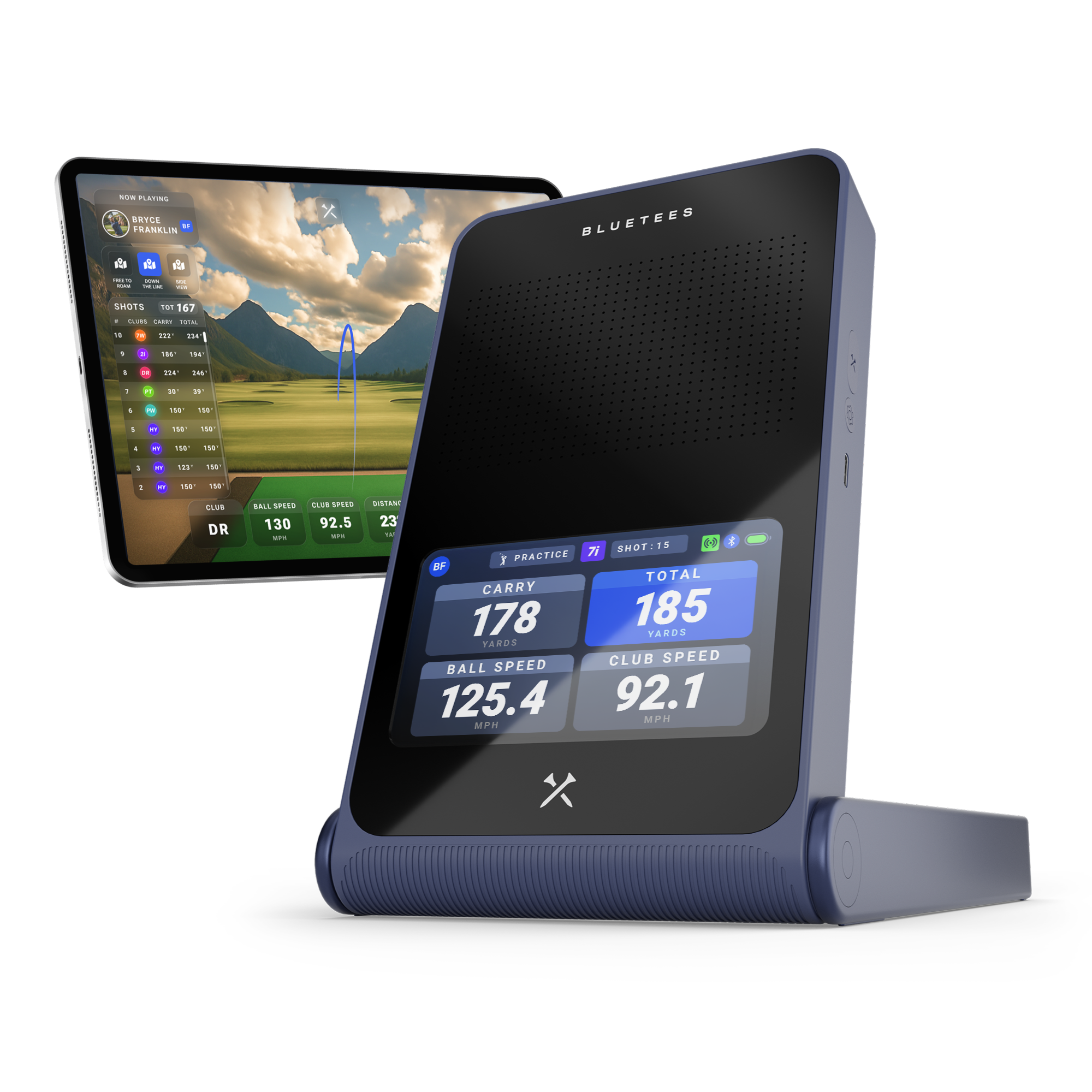 Blue Tees Golf Rainmaker Portable Golf Launch Monitor - Black