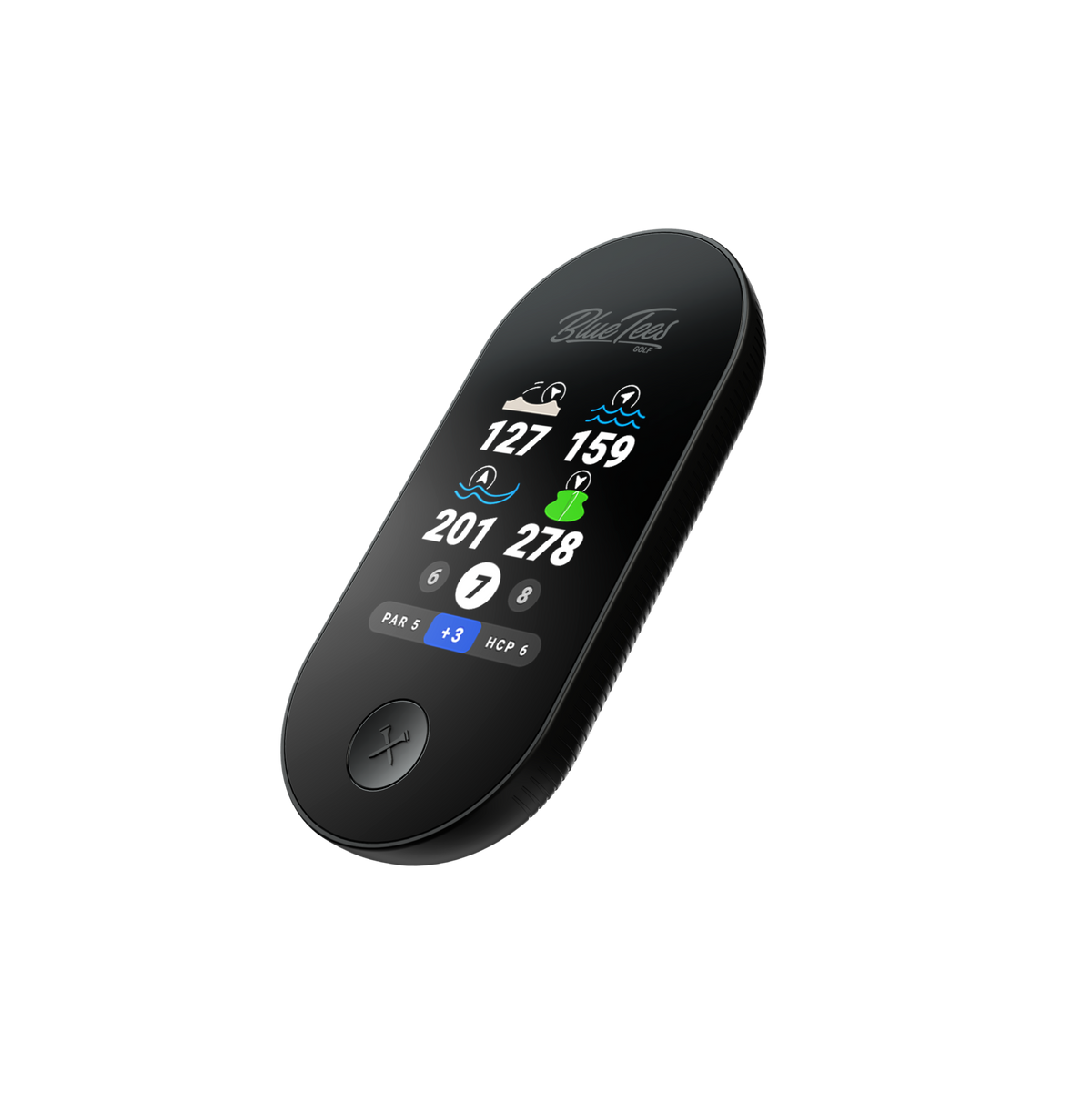 Blue Tees Golf Ringer Magnetic GPS Golf Handheld with Touch Screen - Black