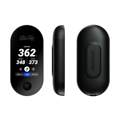 Blue Tees Golf Ringer Magnetic GPS Golf Handheld with Touch Screen - Black