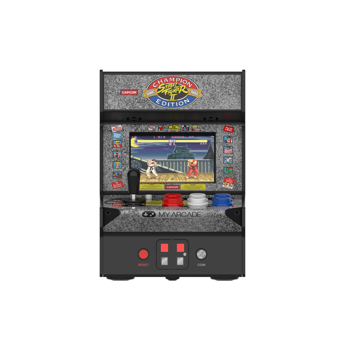 My Arcade Micro Player 7.5" Street Fighter II Champion Edition Collectible Arcade - 6 Piece Tray