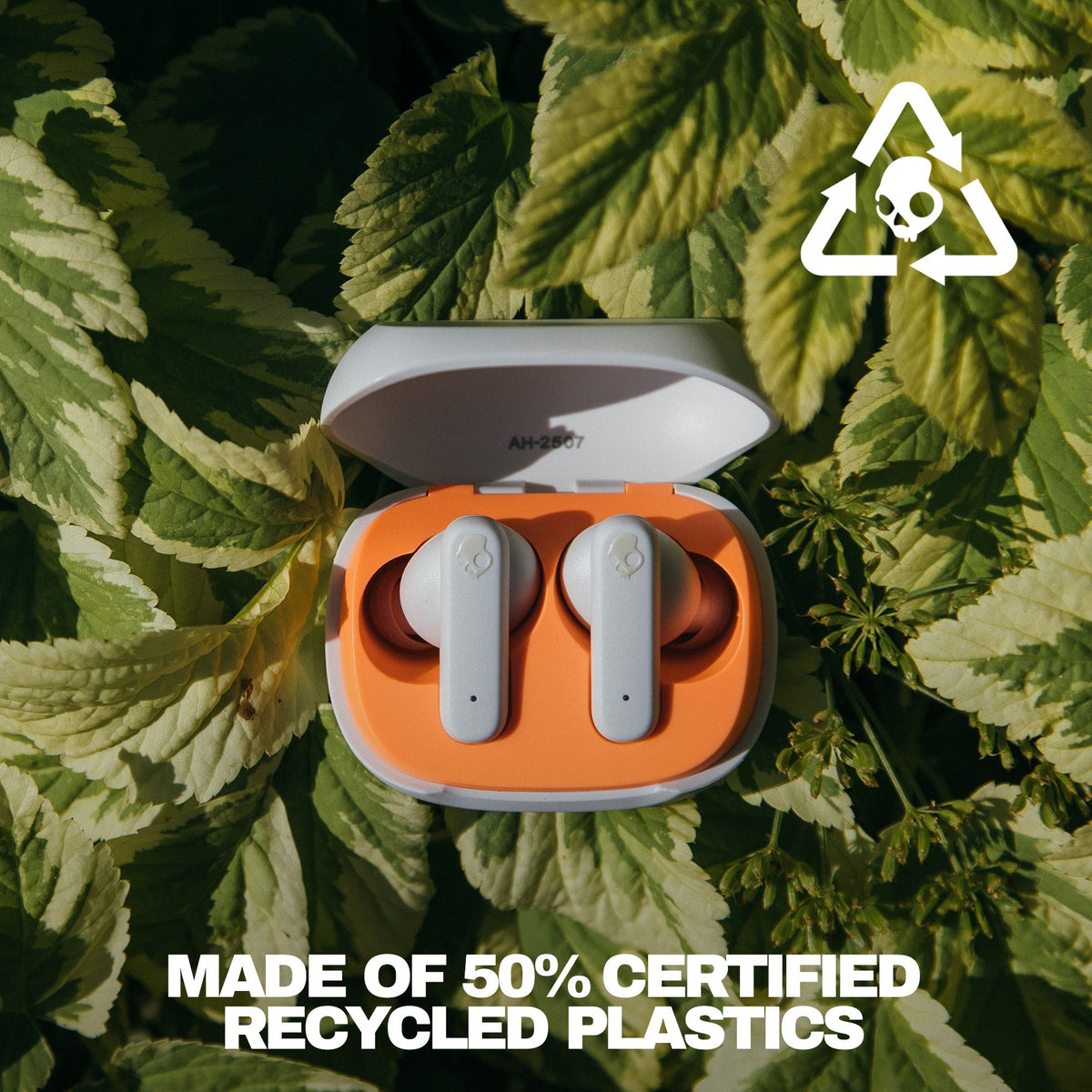 Skullcandy Smokin Buds True Wireless Earbuds - Bone/Orange Glow