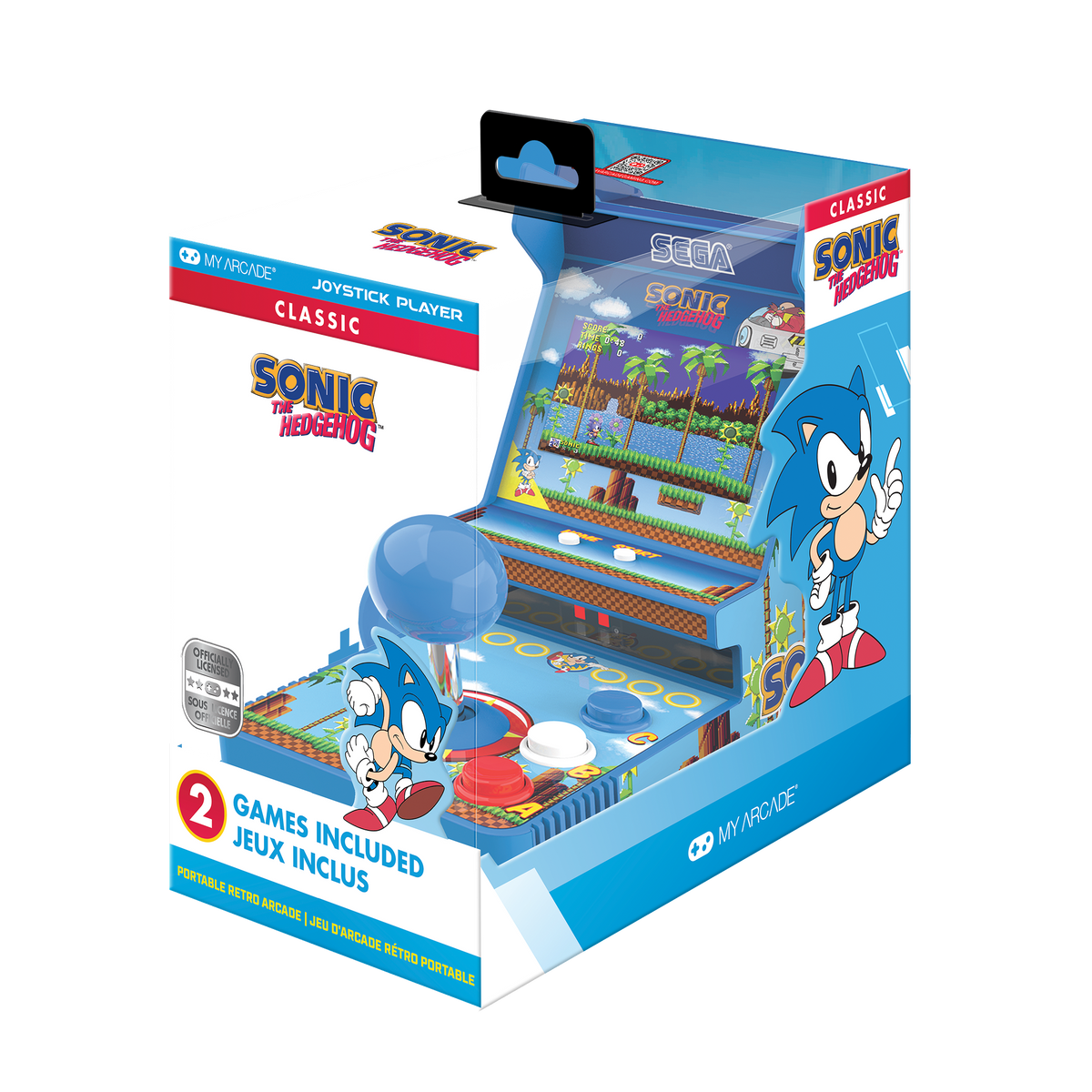 My Arcade Joystick Player 6.8" Sonic the Hedgehog Portable Retro Arcade (2 Games in 1)