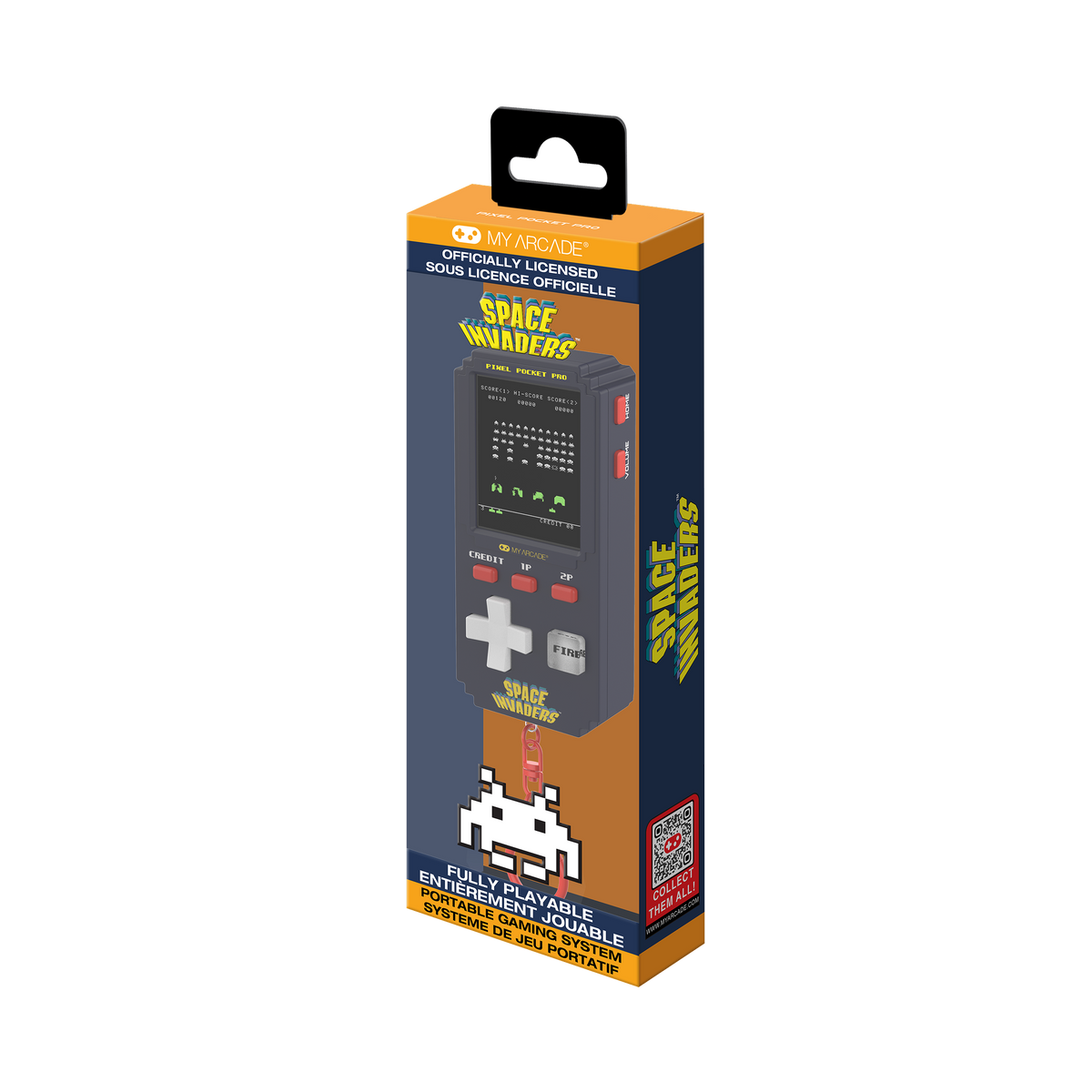 My Arcade Pixel Pocket Pro Space Invaders Portable Gaming System