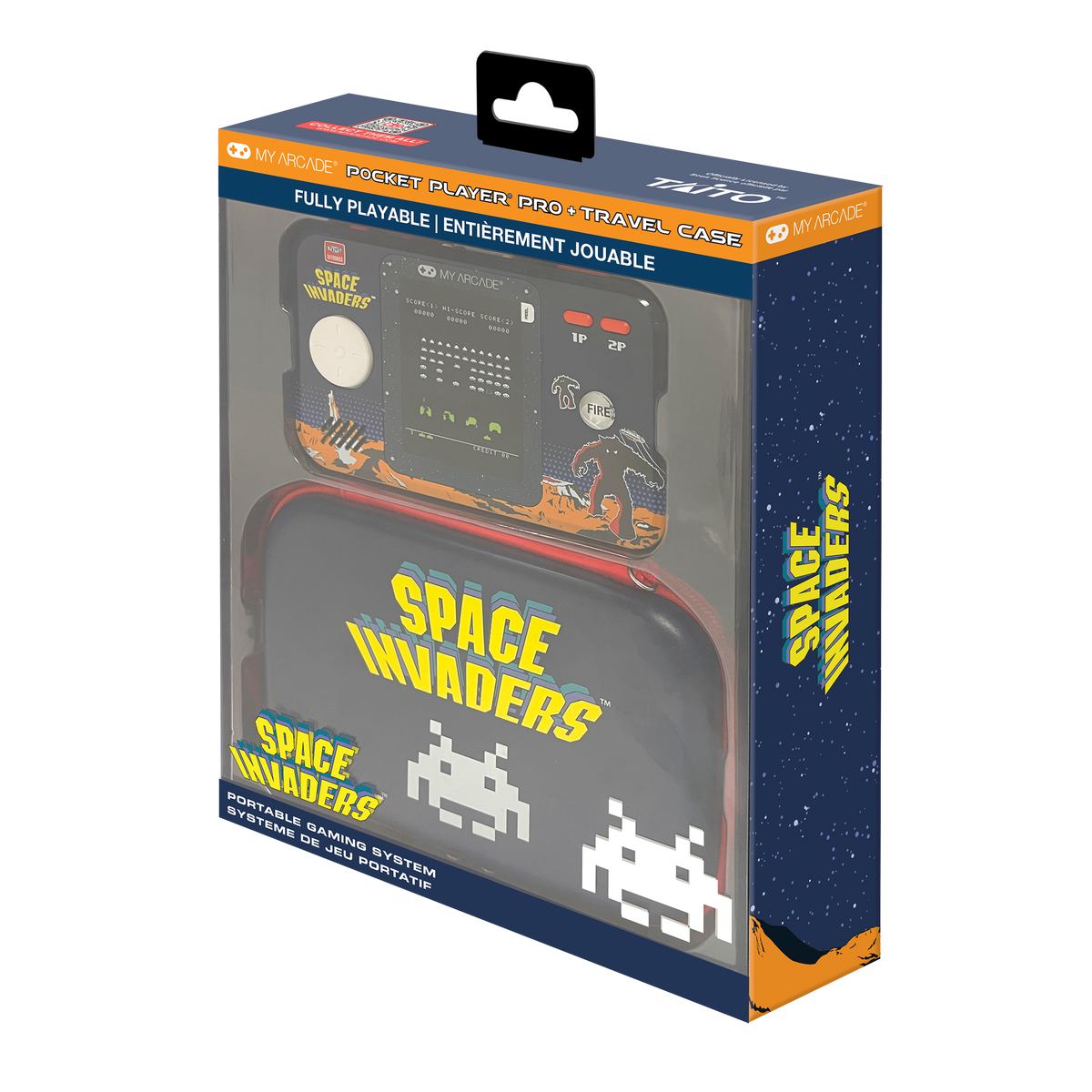 My Arcade Pocket Player Pro Space Invaders Portable Gaming System with Travel Case