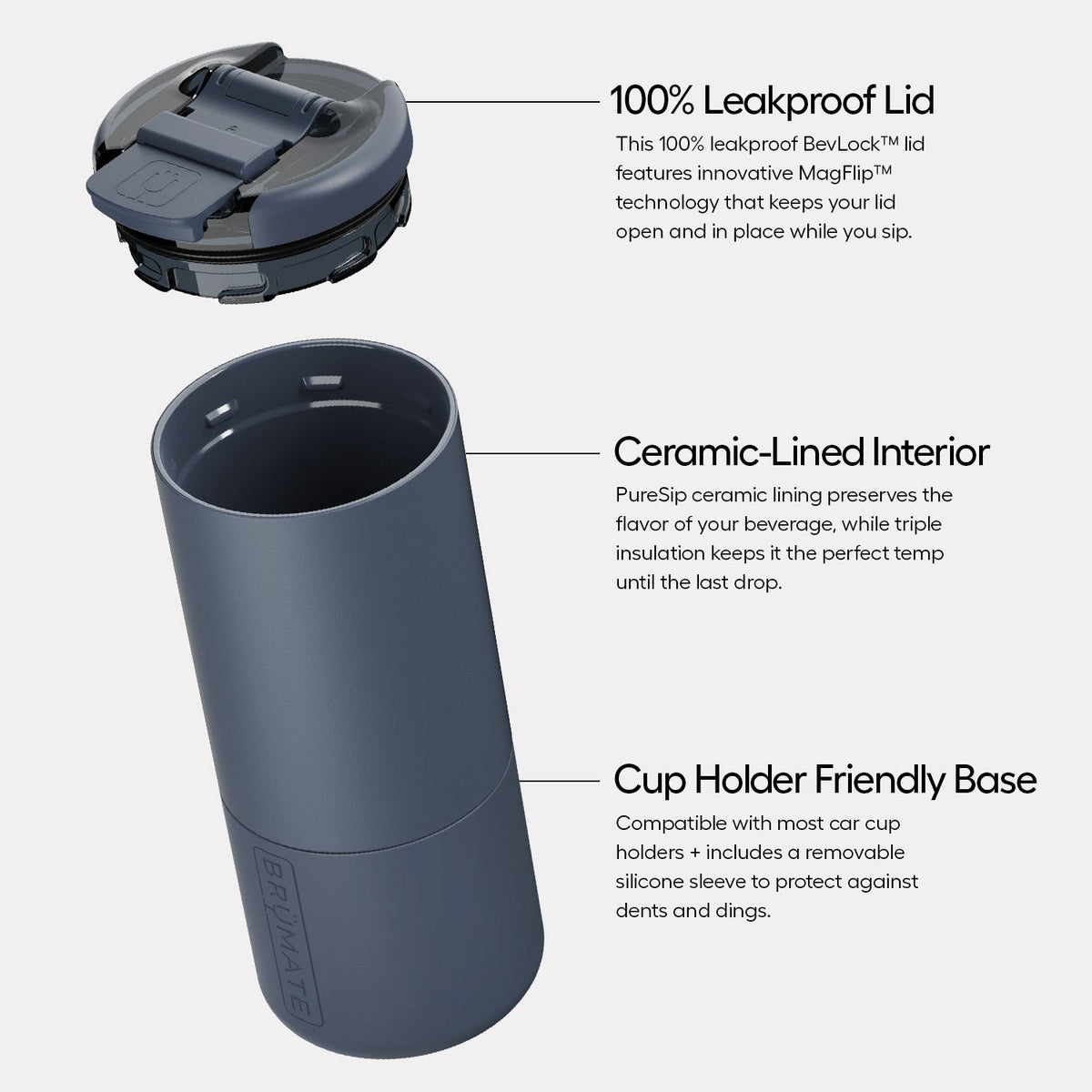 BruMate Strova 18 oz Leakproof Insulated Coffee Tumbler