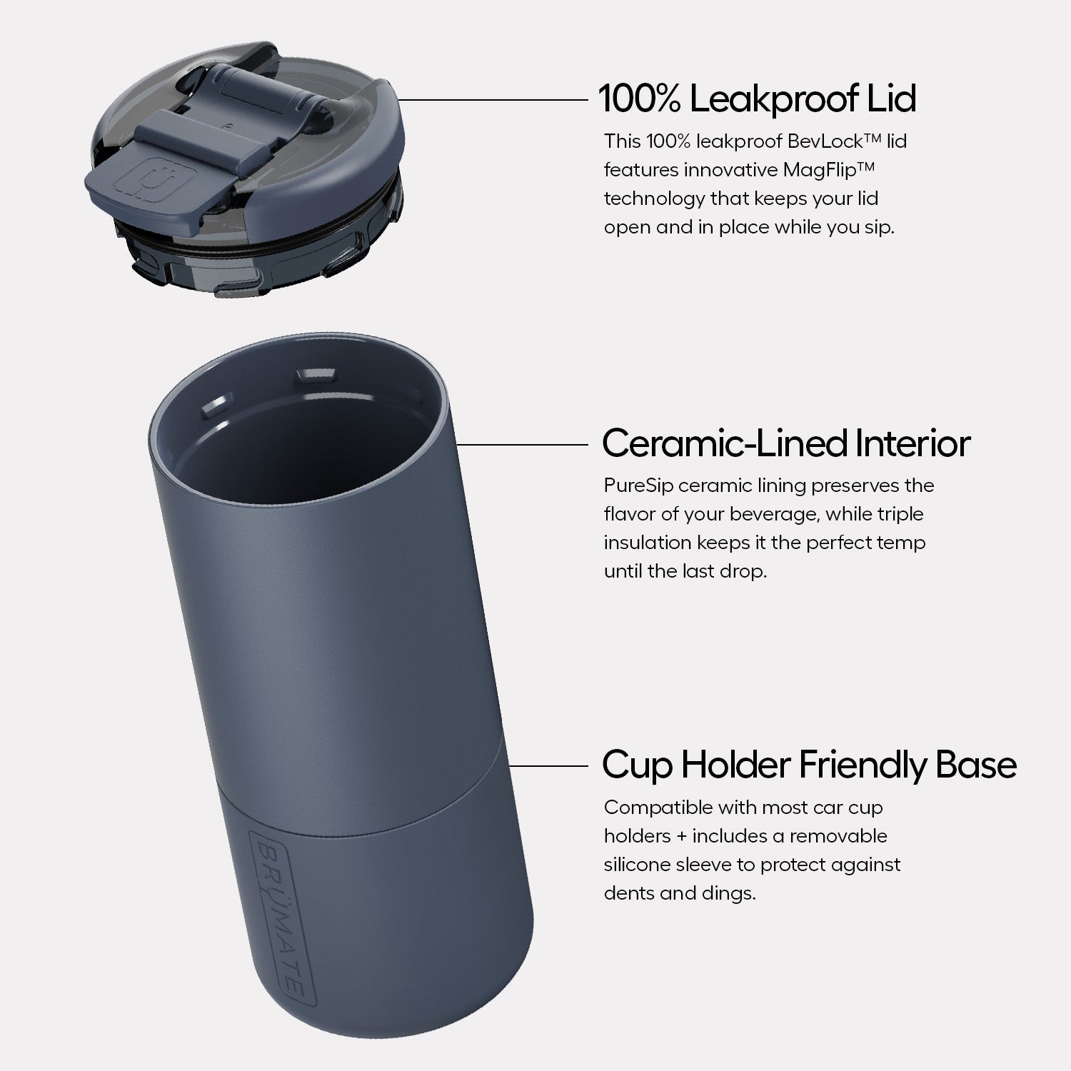 BruMate Strova 18 oz Leakproof Insulated Coffee Tumbler