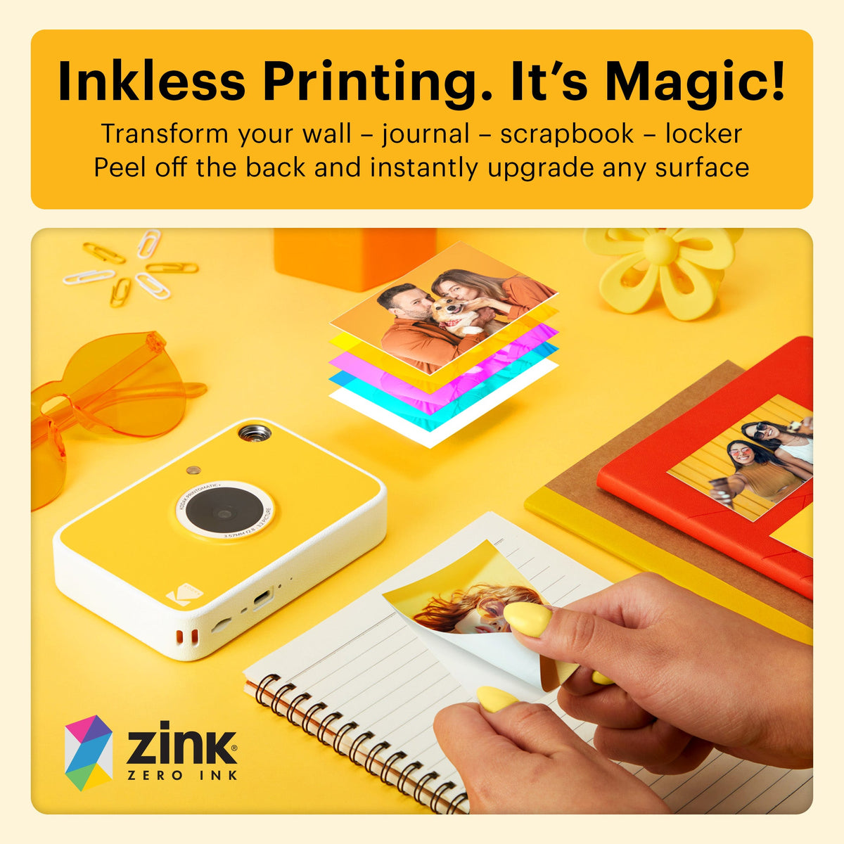 Kodak Printomatic+ Instant Print Digital Camera - Yellow
