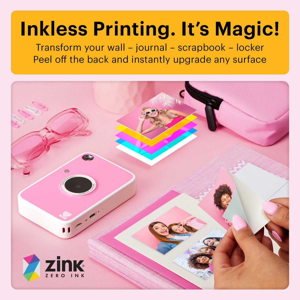 Kodak Printomatic+ Instant Print Digital Camera - Pink