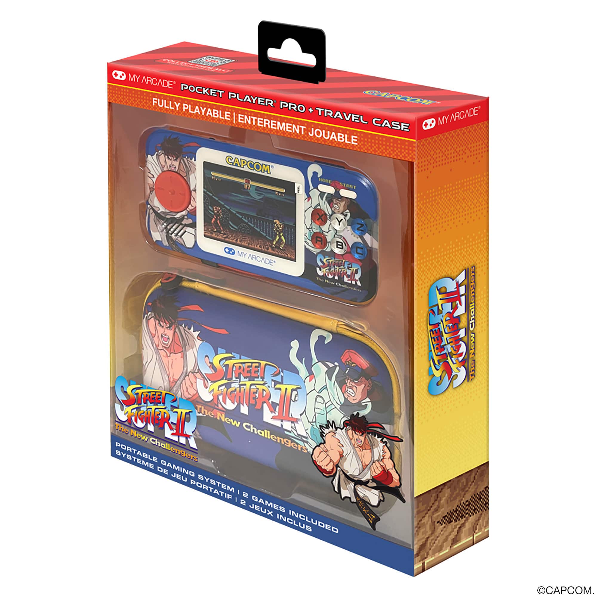 My Arcade Pocket Player Pro Super Street Fighter II Portable Gaming System with Travel Case