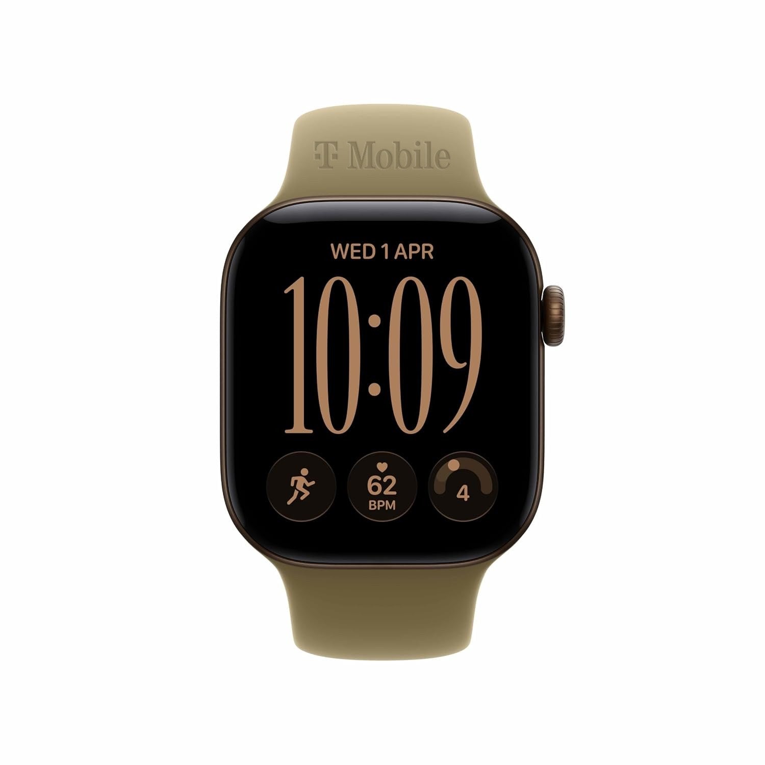 Apple Watch Series 12 GPS 42mm Dark Bronze Aluminum Case with Olive Sport Band S/M with custom logo