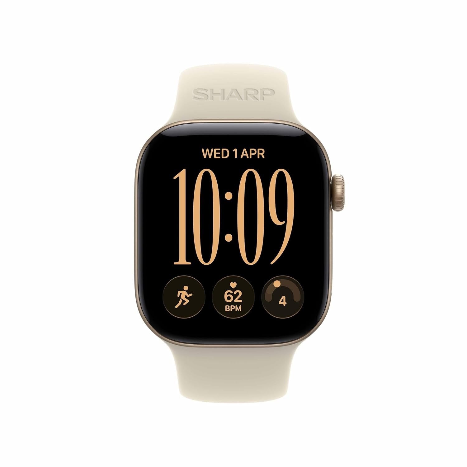 Apple Watch Series 12 GPS 42mm Light Gold Aluminum Case with Sand Sport Band S/M with custom logo