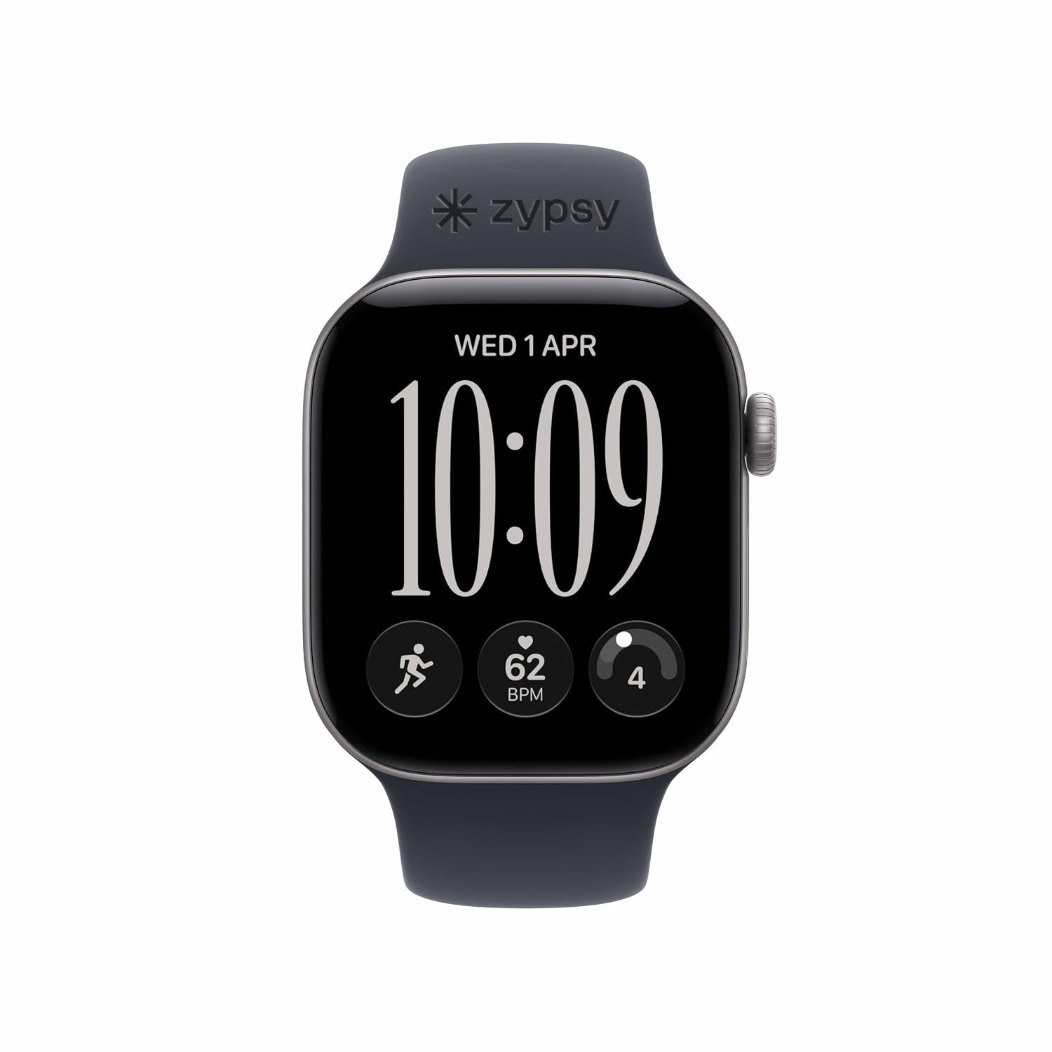 Apple Watch Series 12 GPS 42mm Space Gray Aluminum Case with Navy Blue Sport Band M/L with custom logo