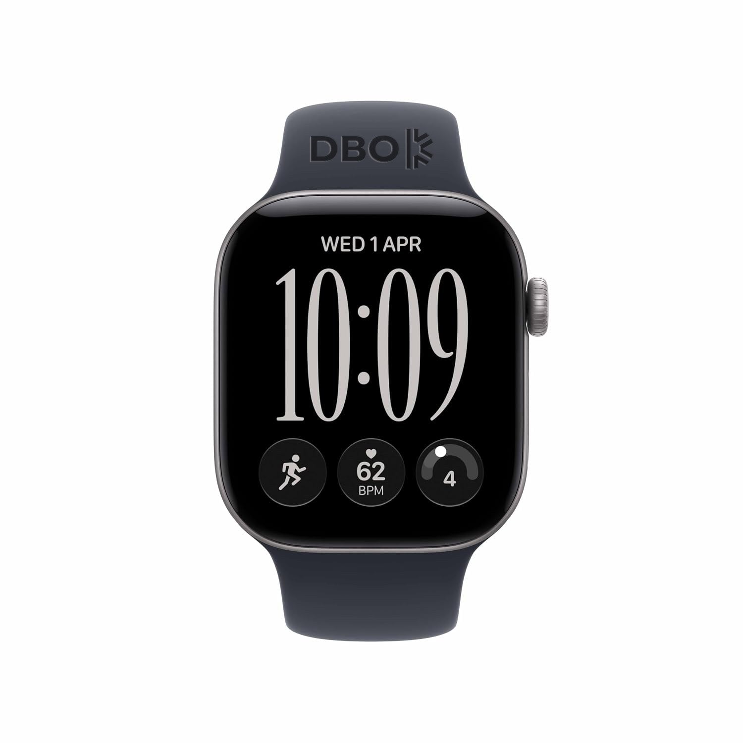 Apple Watch Series 12 GPS 42mm Space Gray Aluminum Case with Navy Blue Sport Band S/M with custom logo
