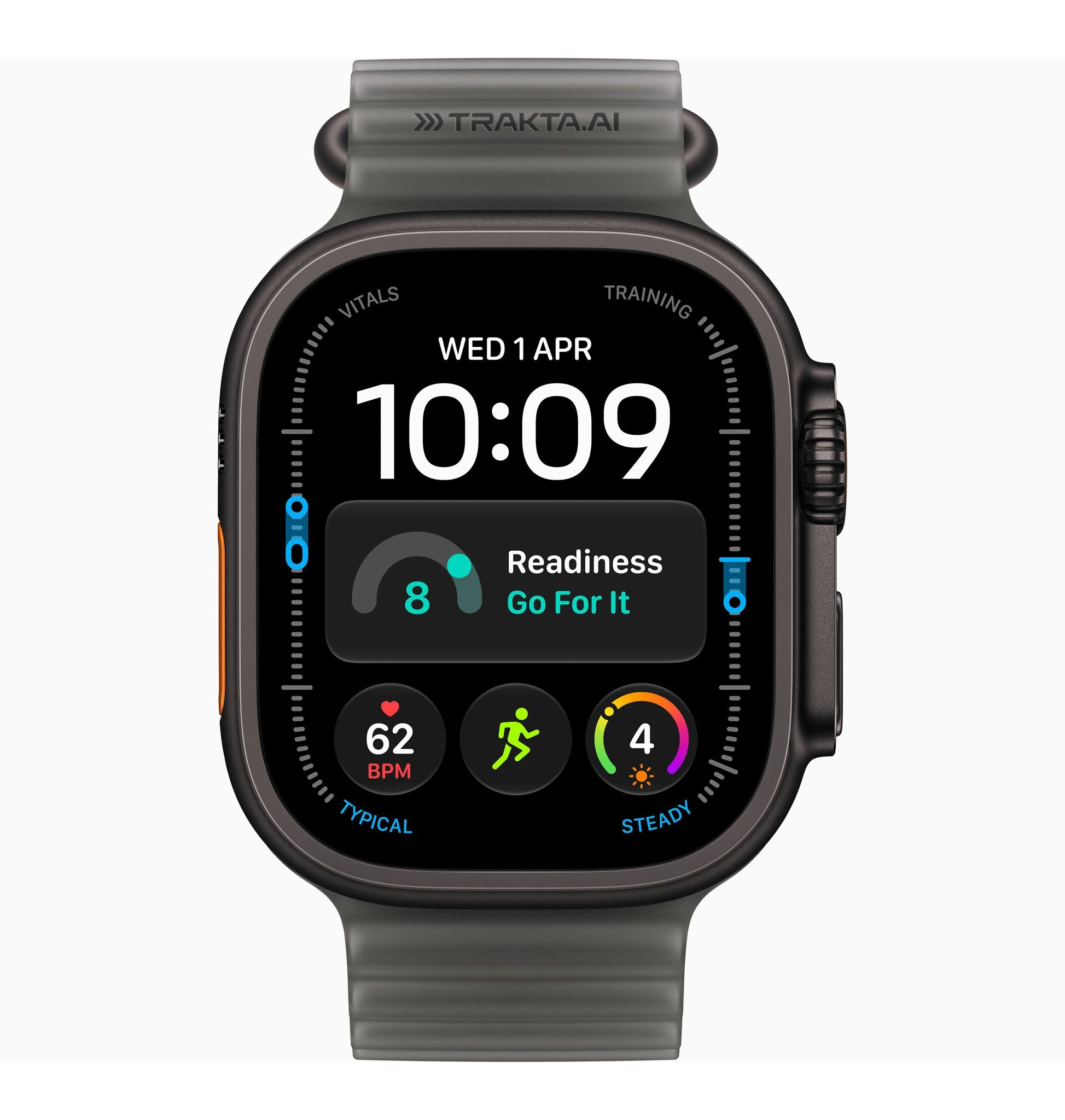 Apple Watch Ultra 4 GPS + Cellular 49mm Black Titanium Case with Translucent Black Ocean Band with custom logo