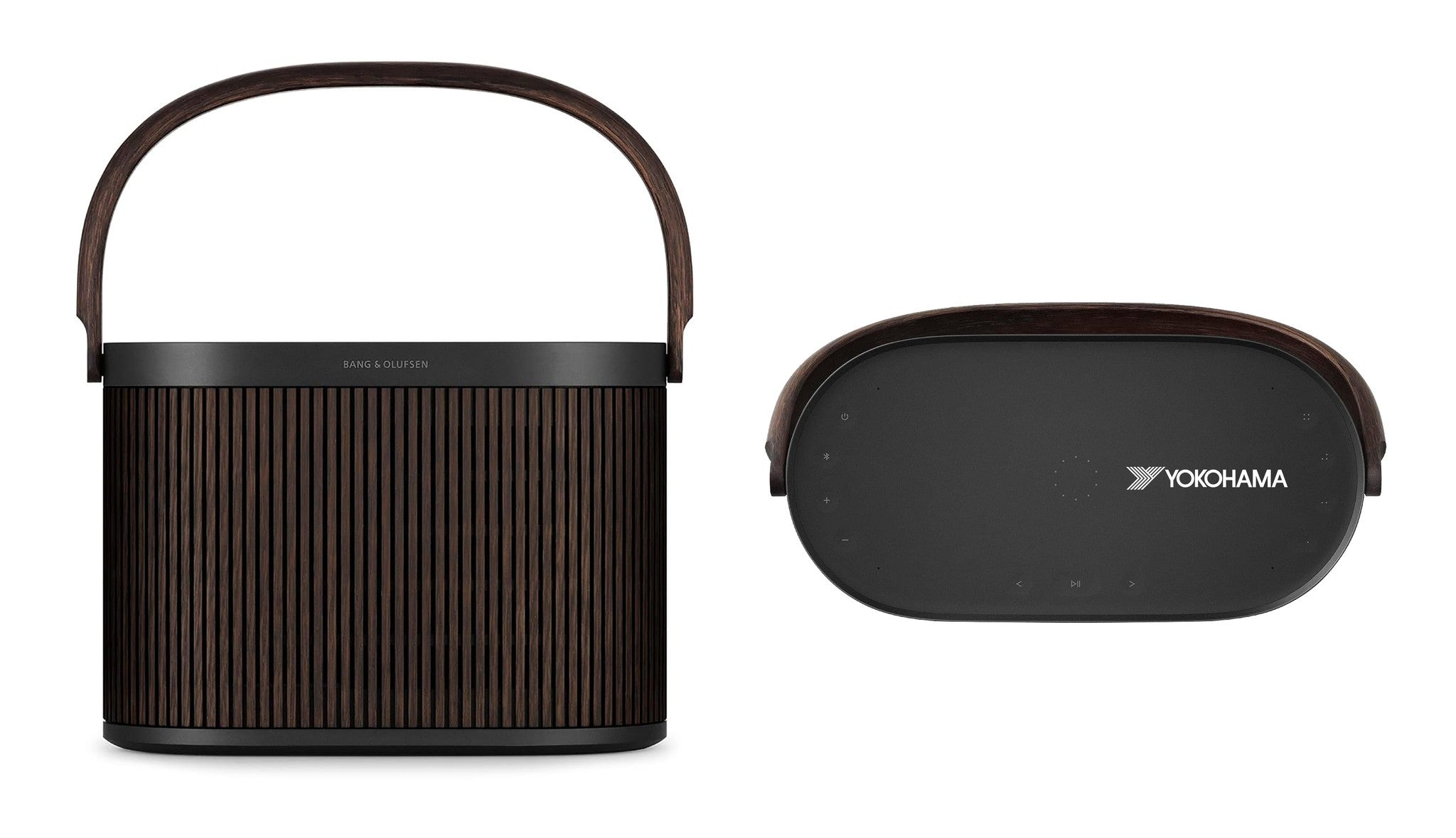Bang & Olufsen Beosound A5 Portable Wi-Fi Bluetooth Speaker - Dark Oak with custom logo
