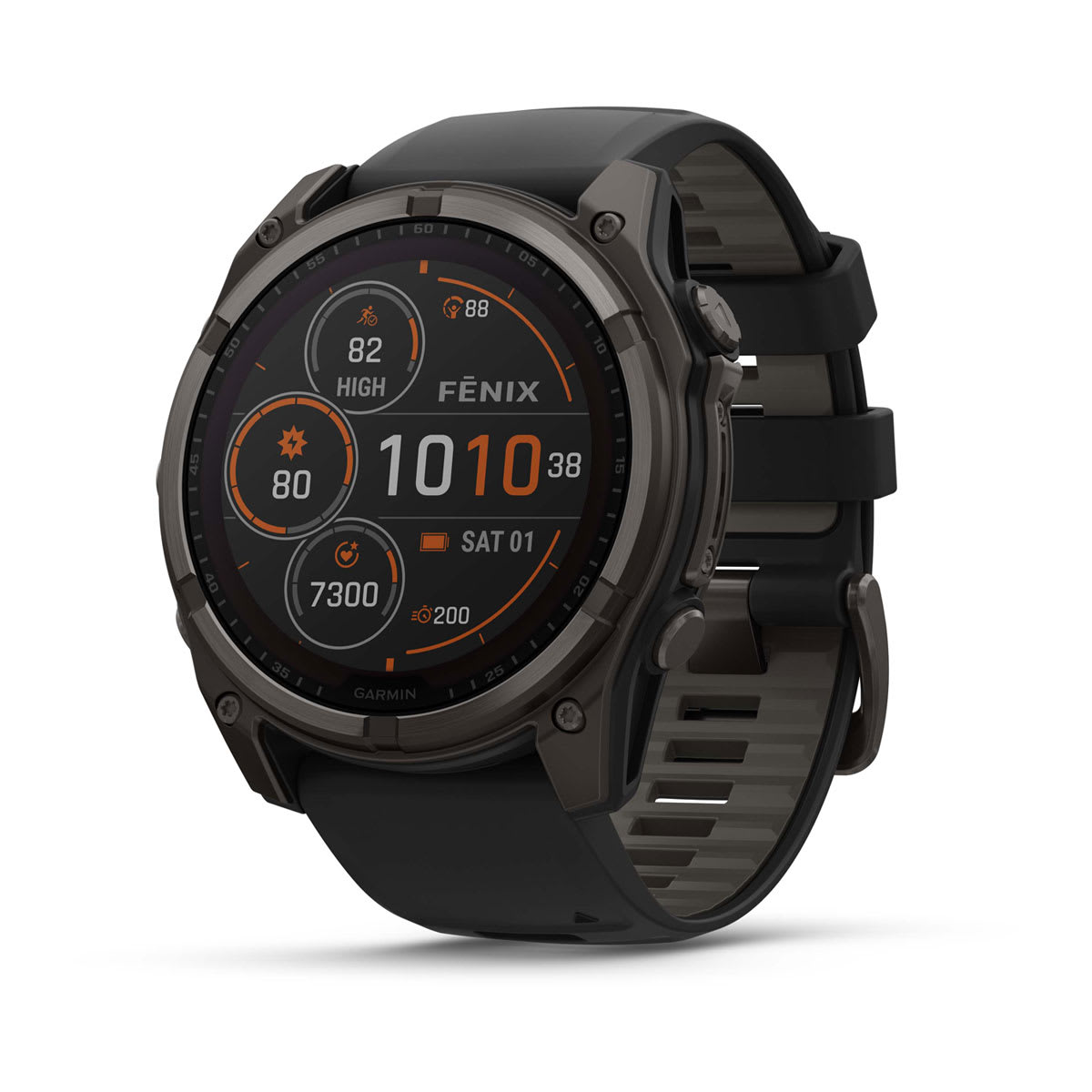 Garmin fenix 8 Solar 51mm Sapphire GPS Smartwatch - Carbon Gray Titanium/Black