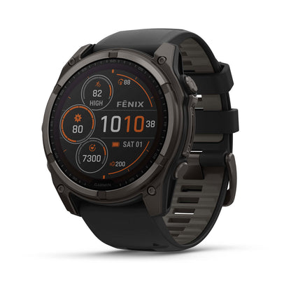 Garmin fenix 8 Solar 51mm Sapphire GPS Smartwatch - Carbon Gray Titanium/Black
