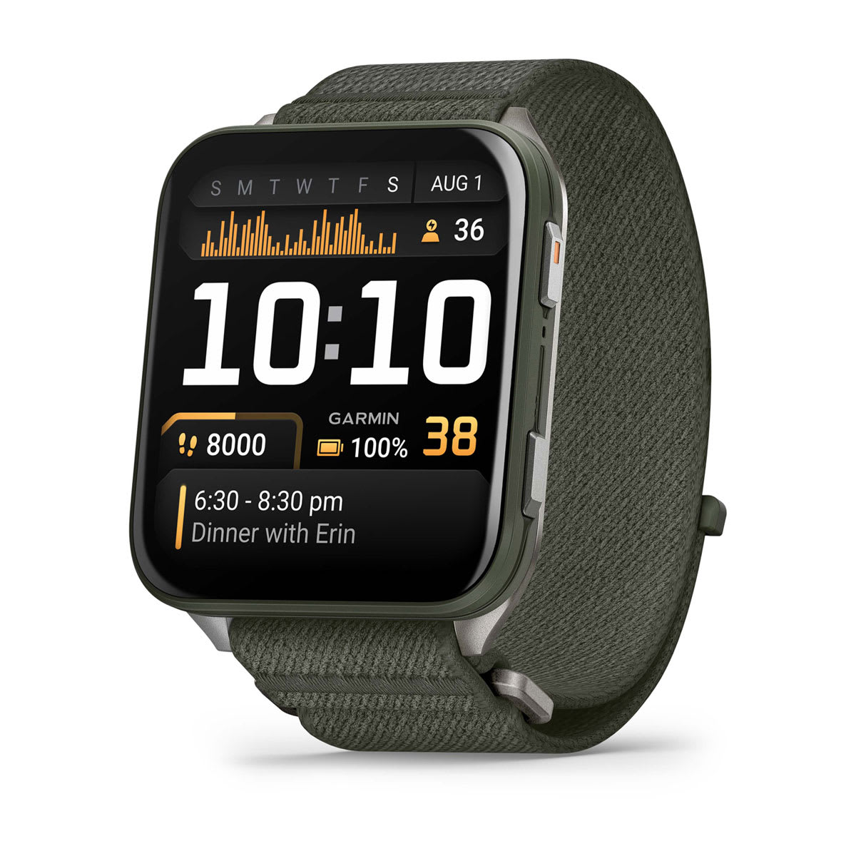 Garmin Venu X1 GPS Smartwatch - Moss with Titanium Caseback