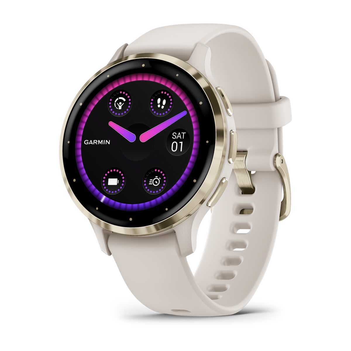 Garmin Venu 3S GPS Smartwatch 41mm - Soft Gold/Ivory