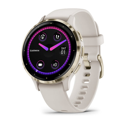 Garmin Venu 3S GPS Smartwatch 41mm - Soft Gold/Ivory