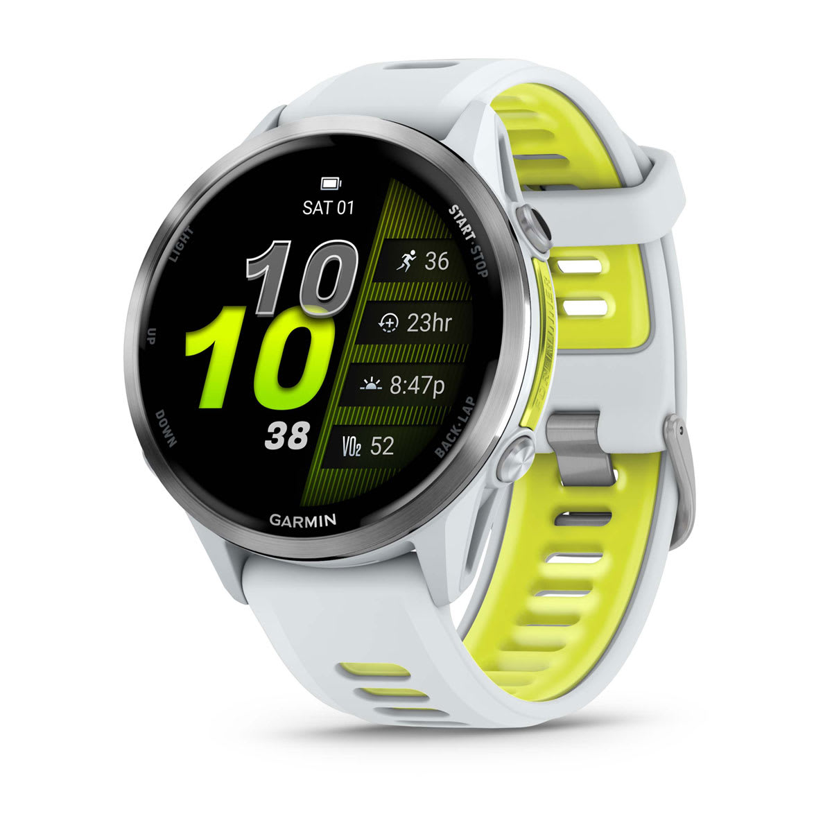 Garmin Forerunner 970 GPS Running Smartwatch - Titanium/Whitestone