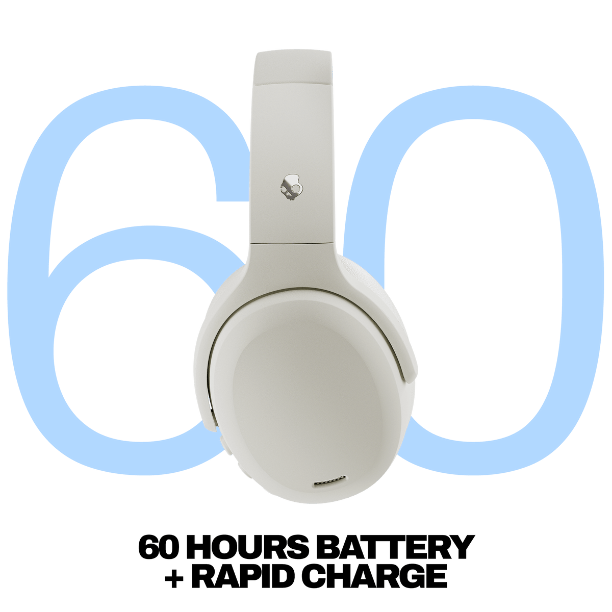 Skullcandy Crusher ANC 2 Wireless Noise Cancelling Over-Ear Headphones - Bone