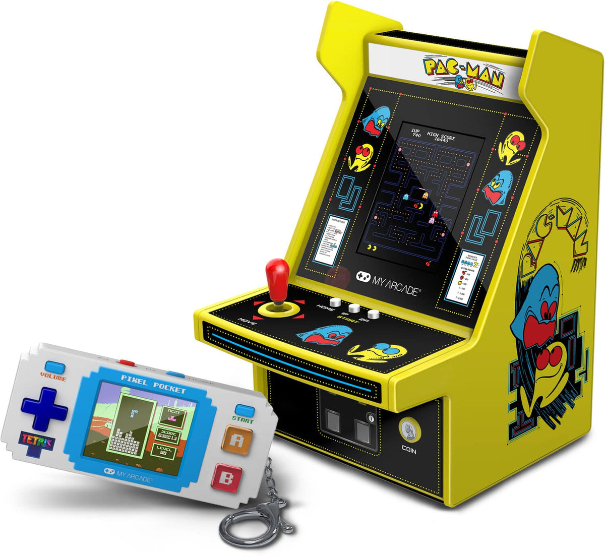 My Arcade Micro Player Pro 6.8" Pac-Man Retro Arcade & Pixel Pocket Tetris Bundle